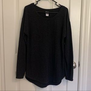 Warm Dark Gray Crew Neck Long Sleeve Shirt